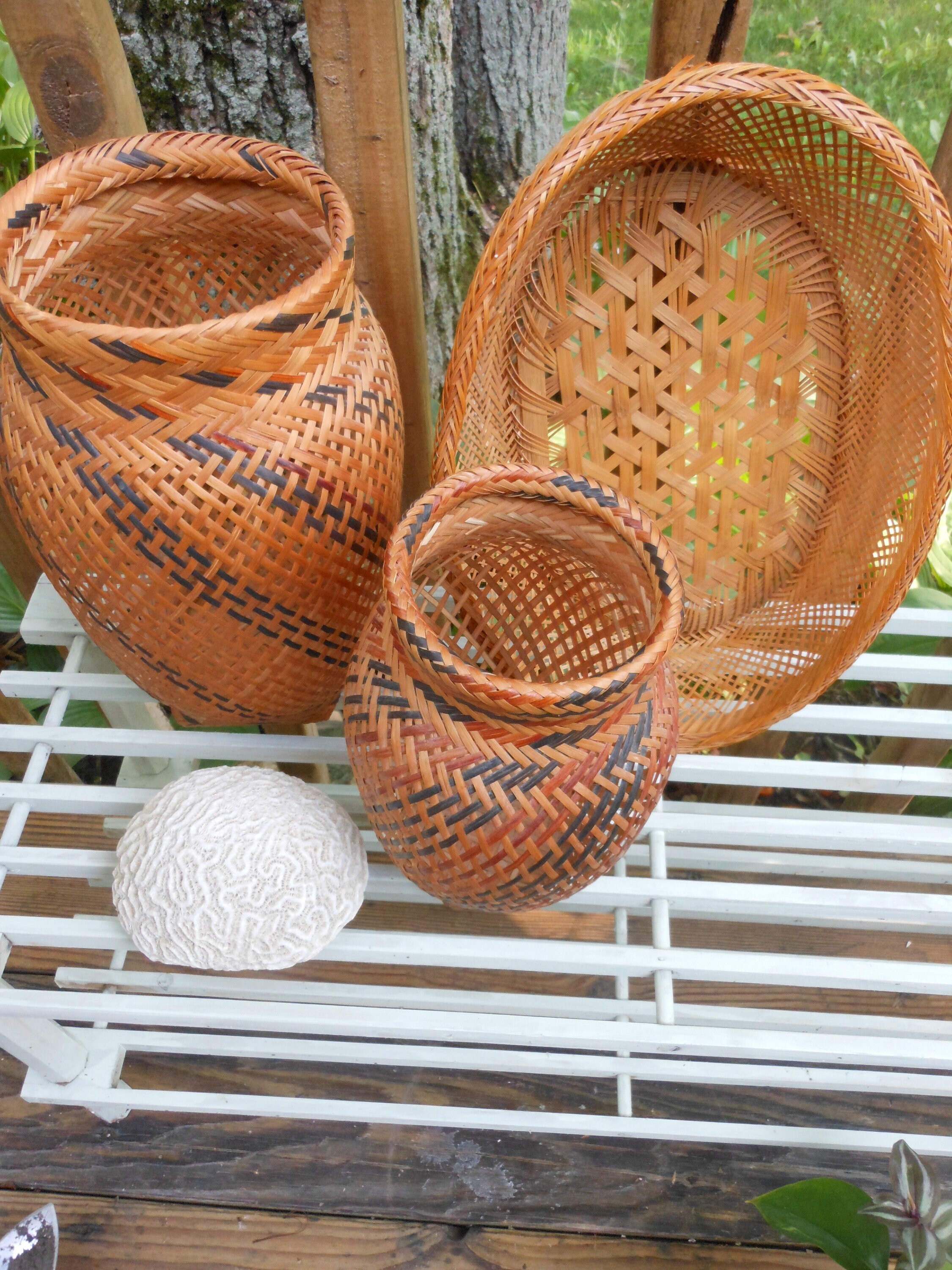 Vintage Rattan/Wicker Vase Baskets plus one Etsy