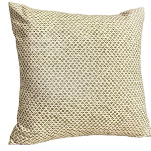 Poszewka na poduszkę w kolorze zielonym i złamanej bieli - Fermoie Designer Block Print Poszewka na poduszkę - Green Home Decor, Marden