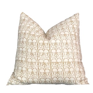 Penny Morrison, Ashok in Ecru Pillow Cover-High End Designer Decorative Pillow Cover