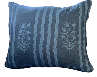 Carolina Irving Textiles, Delos in brown stripe floral motif pillow cover