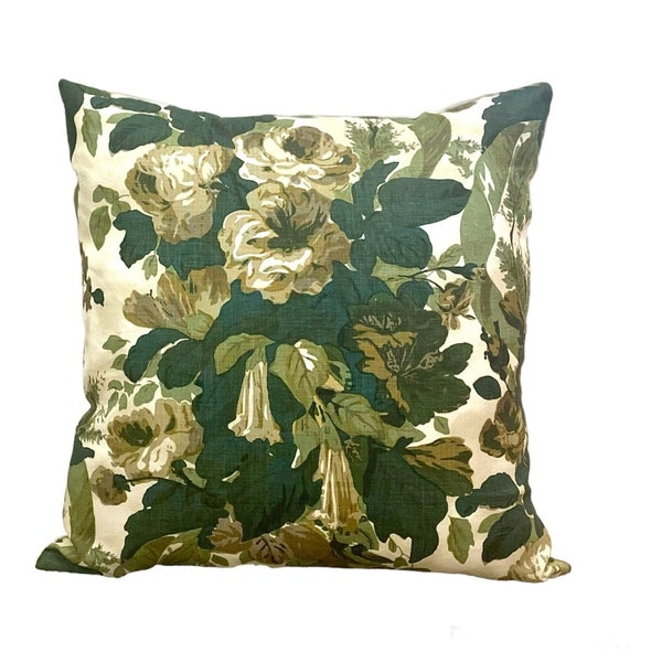 Back ordered until end of May- Michael Smith Grace Willow Green Floral Pillow Cover