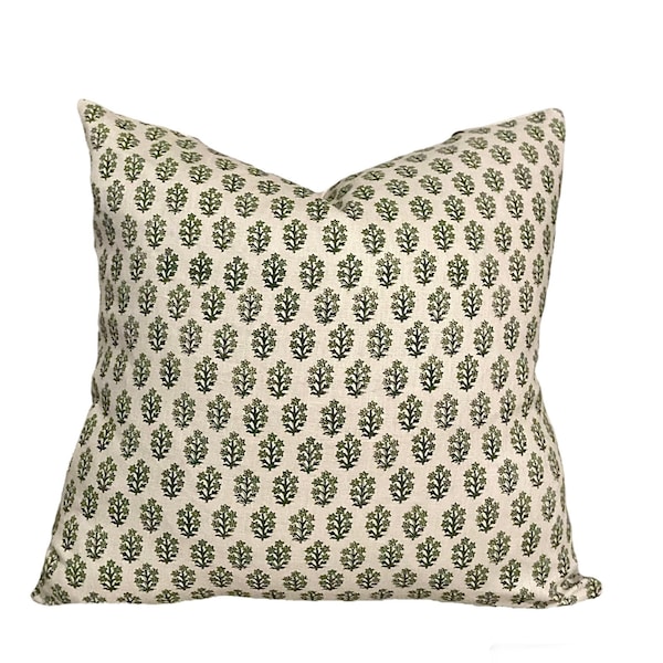 Michael S Smith - DEVONSHIRE - GREEN JASPER Pillow Cover - Green flower pillow cover - Designer Pillow Cover