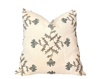 Heather Chadduck Thistleton Pillow Cover in Mineral - Muted Blue and Brown Pillow Cover