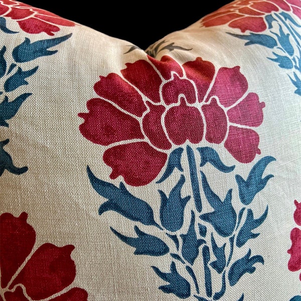 Red Blue Pillow Etsy