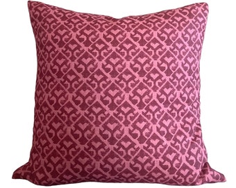 Carolina Irving Tamar Tonal Byzantium in Red, Raspberry Pillow Cover