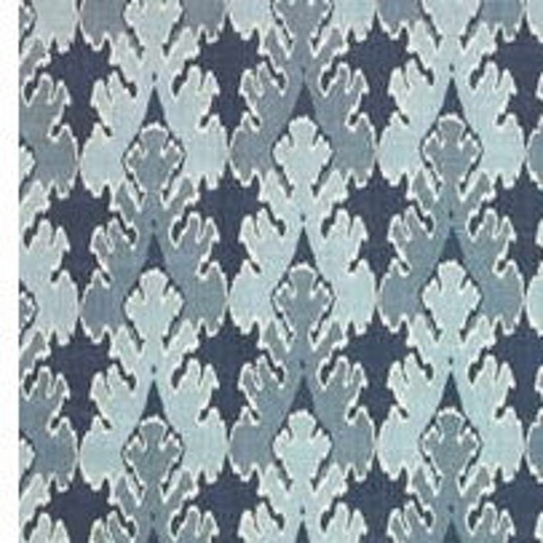 Kelly Wearstler Ikat - Teal Graphic Pillow Cover - Lee Jofa Bengal Bazaar Teal Blue Pillow