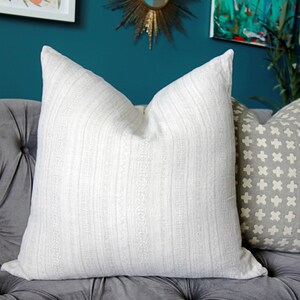 Light Gray Hmong Pillow Cover Ash Grey Alpaca Lumbar Pillow | Mt. Washington