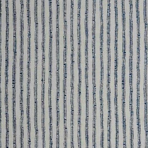 Brook Perdigon - Path in River, Navy Blue and Natural Block Print Stripe Linen Pillow cover