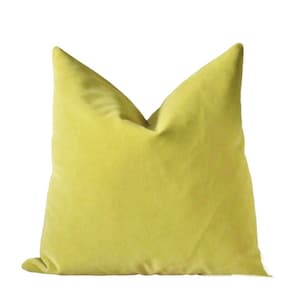 Designer Decorative Pillow Cover - Citrine Velvet Pillow Cover - Solid Lime -Throw Pillow - Citron Pillow Cover - Chartreuse Pillow Cover