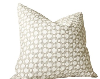 Schumacher - Betwixt - Stone Pillow - Neutral Grey Designer Pillow - Greige White - Throw Pillow - Designer Pillow