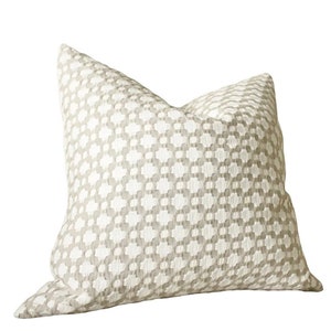 Schumacher - Betwixt - Stone Pillow - Neutral Grey Designer Pillow - Greige White - Throw Pillow - Designer Pillow