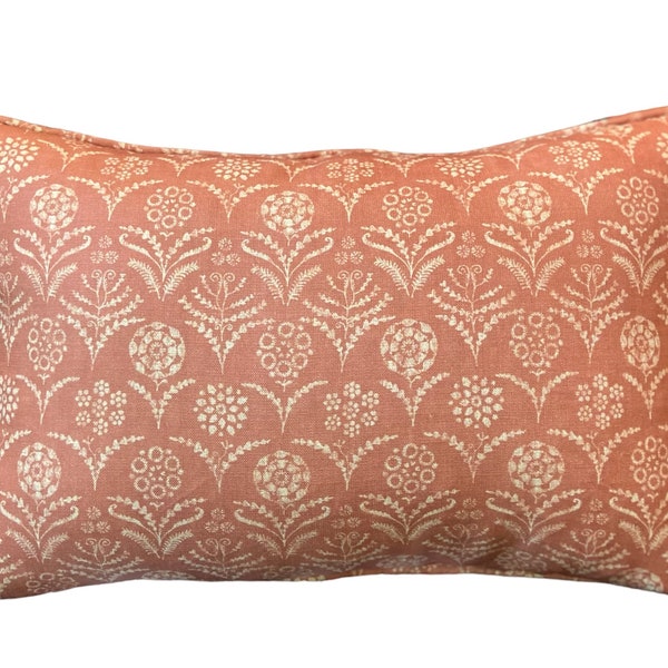 Lisa Fine Paradeiza, in guava pillow cover , Coral Peach Salmon pillow cover , floral scallop motif