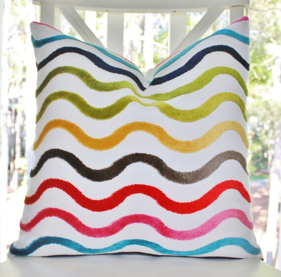 Items similar to Jonathan Adler Pillow Cover Modern Red Pink