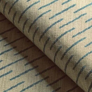 Kelly Wearstler Lee Jofa Kelly Wearstler Esker Weave in Jadestone pillow cover, cream and teal woven side stripe