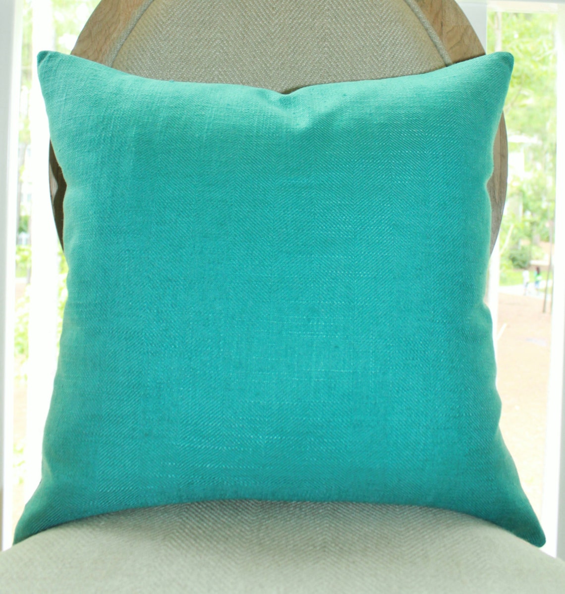 Decorative Turquoise Blue Pillow Teal Green Pillow Cover Etsy