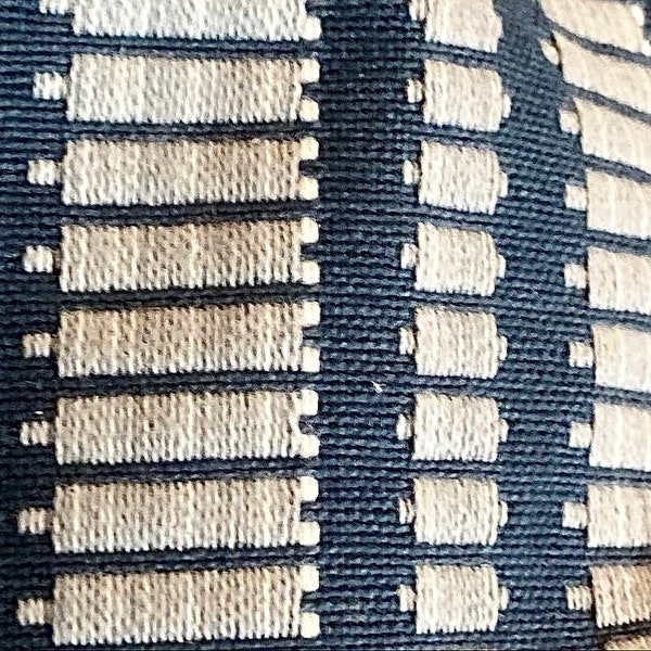 Navy Blue and off white embroidered modern decor, Dark Blue stripe designer pillow cover