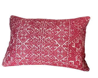 Guy Goodfellow Fez Weave in Campari, Red and Ivory Woven designer pillow cover