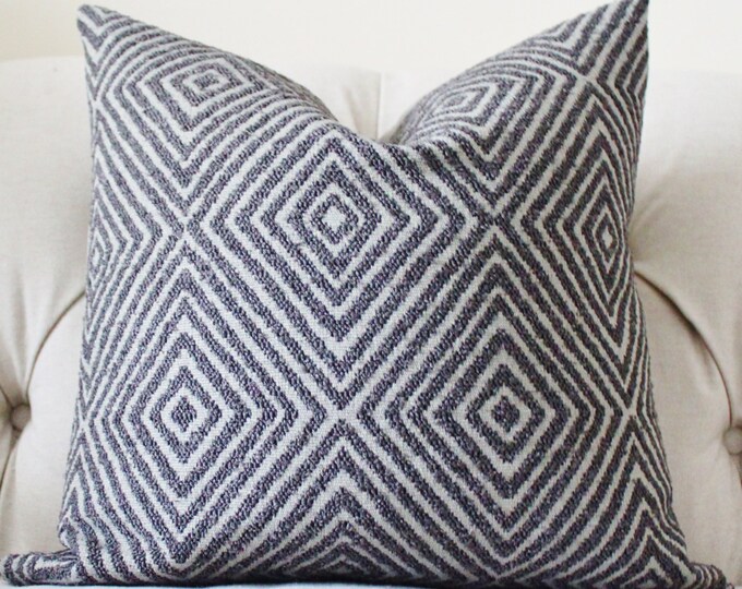 Decorative Designer Pillow Grey Geometric Pillow Charcoal Pillow Grey