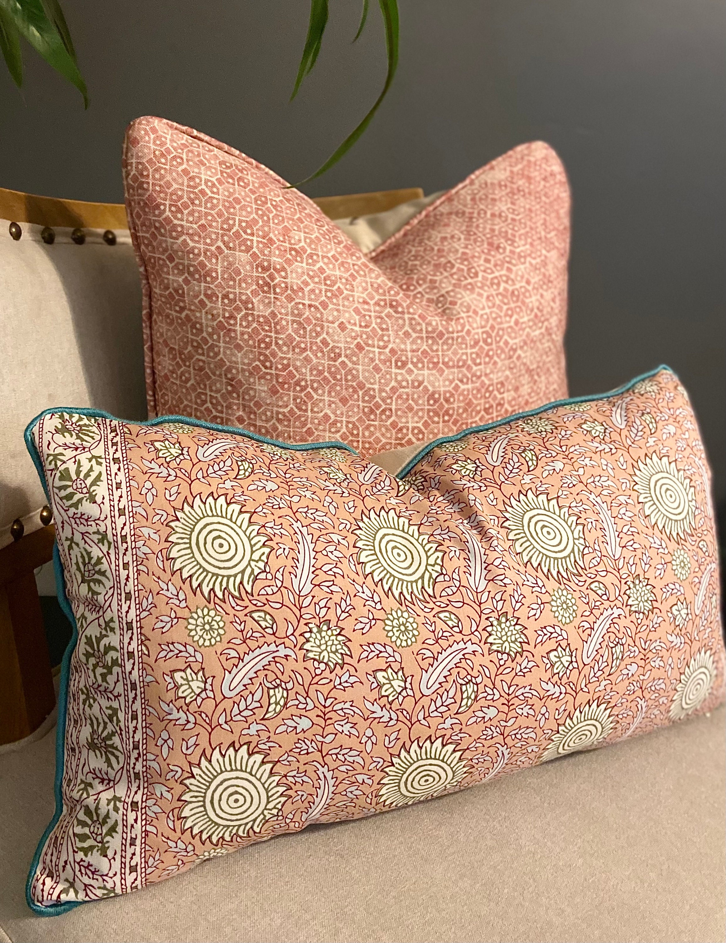 PÉTALE Pierre frey floral motif pink pillow cover ,