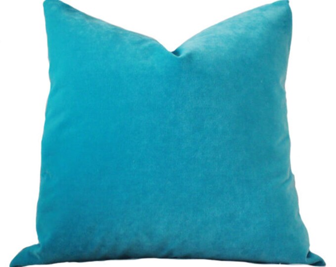 Turquoise Pillow Turquoise Velvet Pillow Cover Solid Pillow Cover Teal