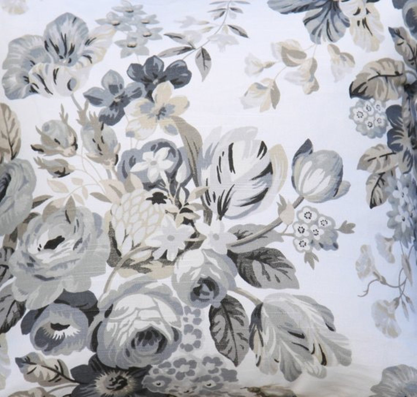 SALE Floral Pillow Cover Black Floral Pillow Grey & Etsy