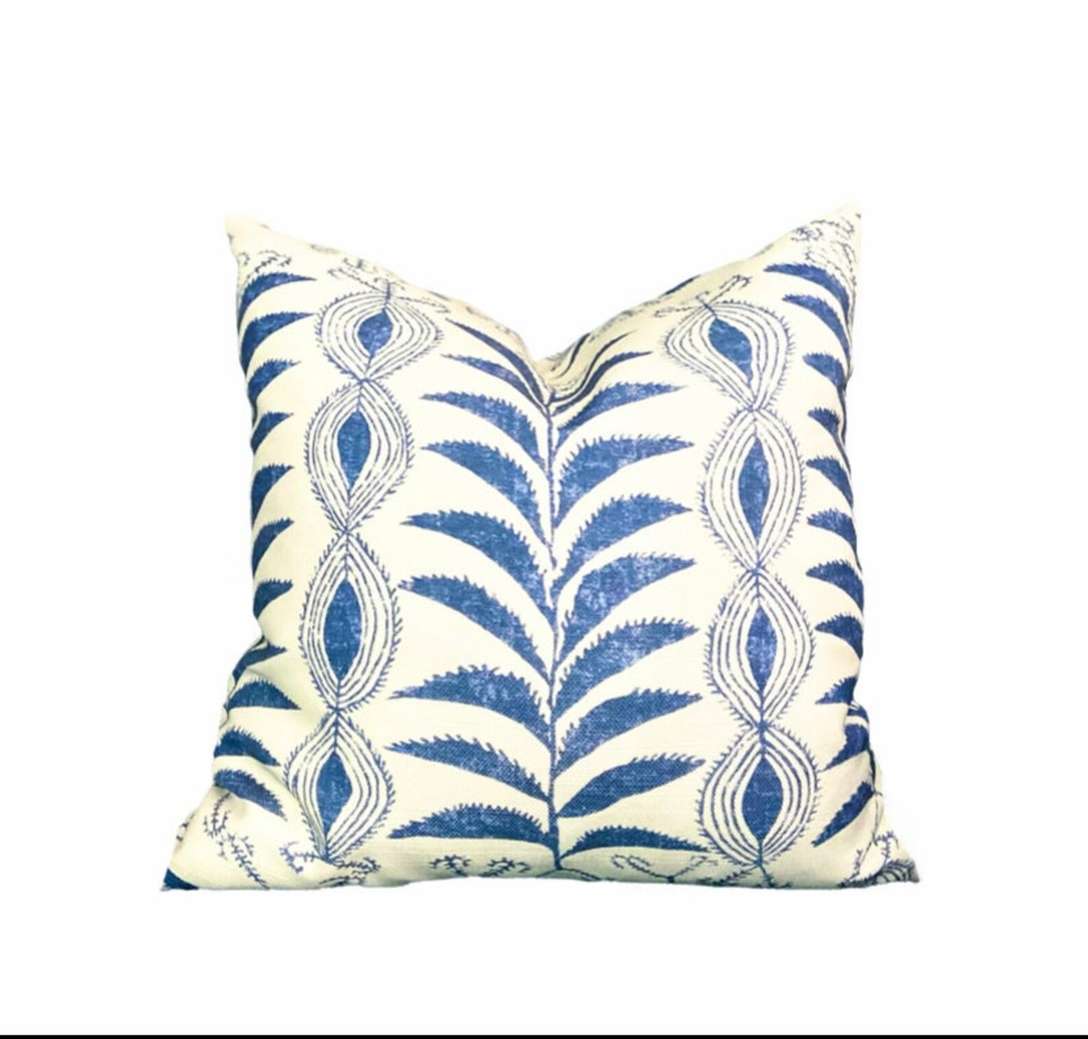 Zanzibar Blue OUTDOOR Penny Morrison Pillow Cover Ivory and Etsy