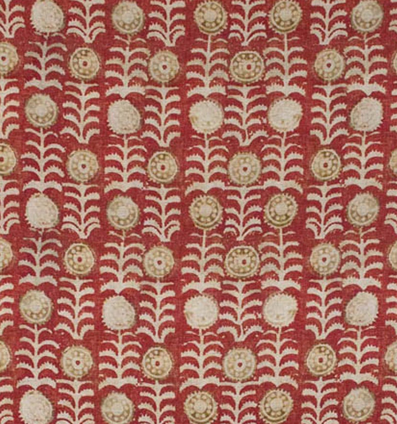 Robert Kime Tansy in Rust Fabric Red and Gold Pillow Cover Etsy