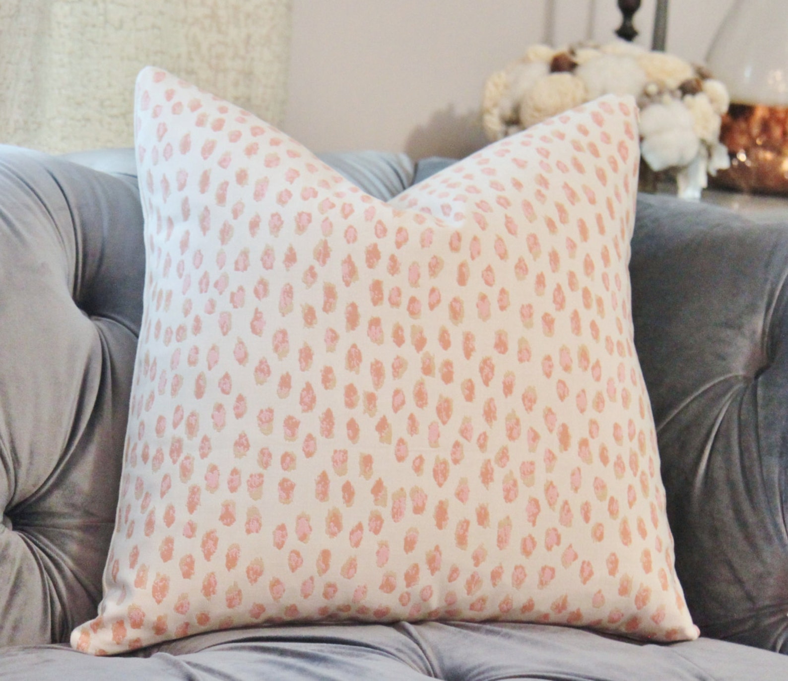 Pink Pillow Cover Outdoor Pillow Cover Peach Pink Animal Etsy
