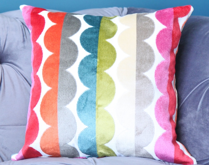 Jonathan Adler Pillow Cover Modern Red Pink Turquoise Green Yellow Blue