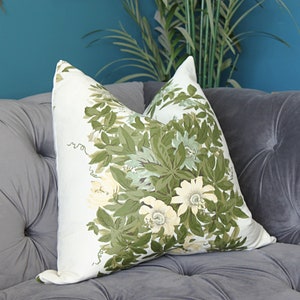 Michael S Smith MALMAISON - FONTAINE Pillow Cover - Botanical greenery with flowers pillow cover