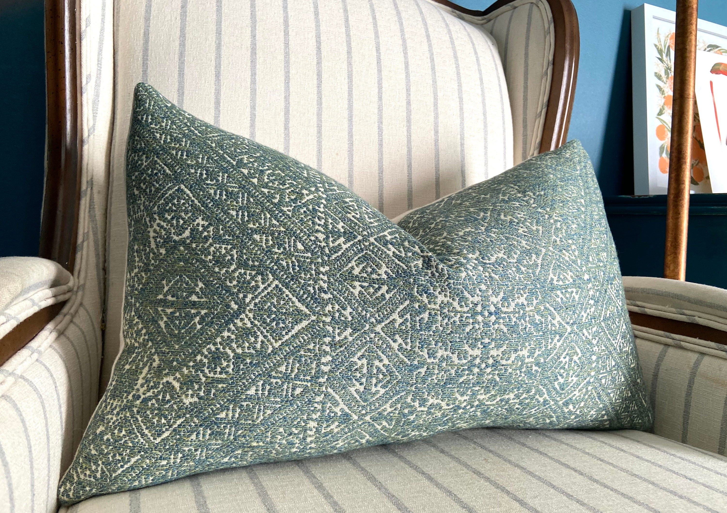 Guy Goodfellow Fez Weave in Peacock Woven Designer Pillow Etsy UK