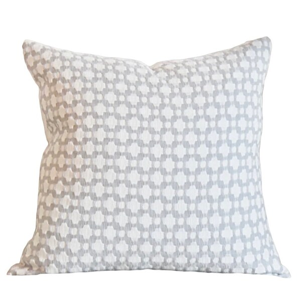 Schumacher - Betwixt Zink - Gray & Off White Pillow Cover - Designer Pillow - Modern Grey Geometric  Throw Pillow - Toss Pillow Cover