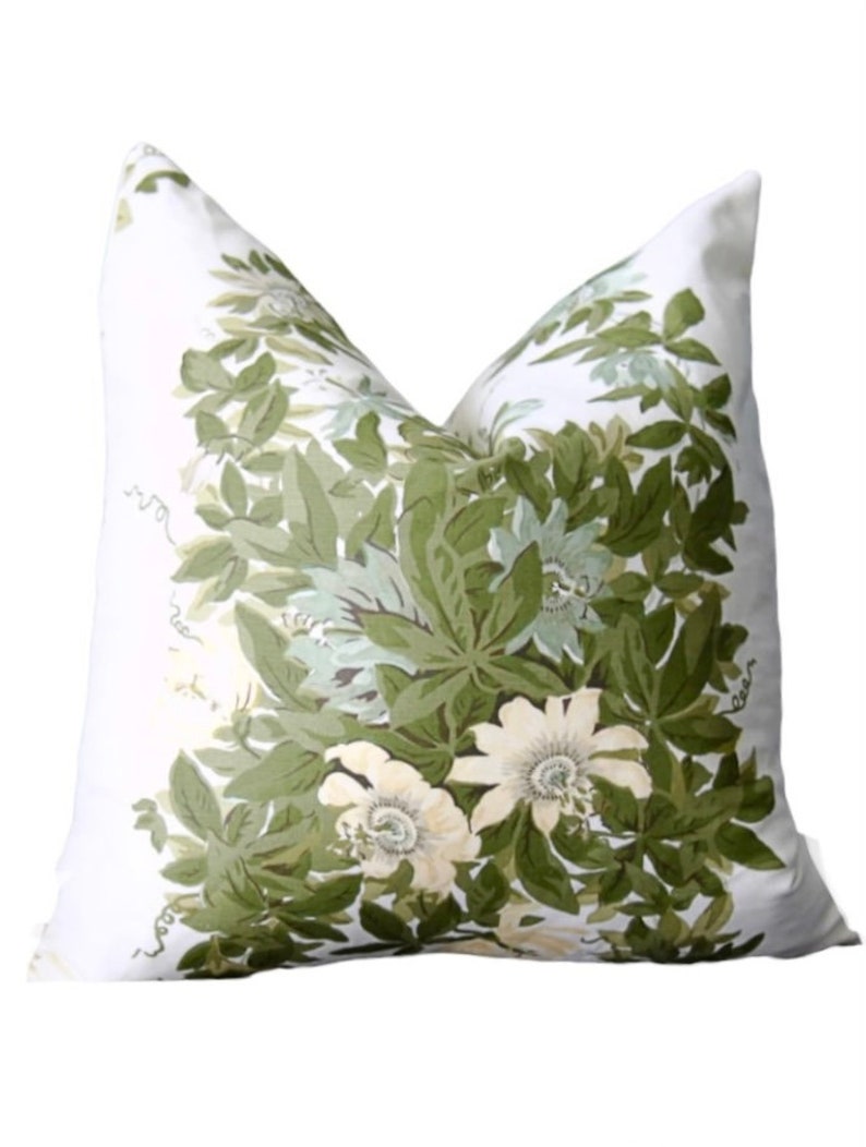 Michael S Smith MALMAISON FONTAINE Pillow Cover Botanical greenery with flowers pillow cover image 3
