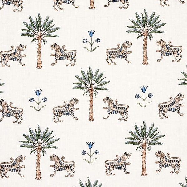 Schumacher Tiger Palm in Delft , pillow cover