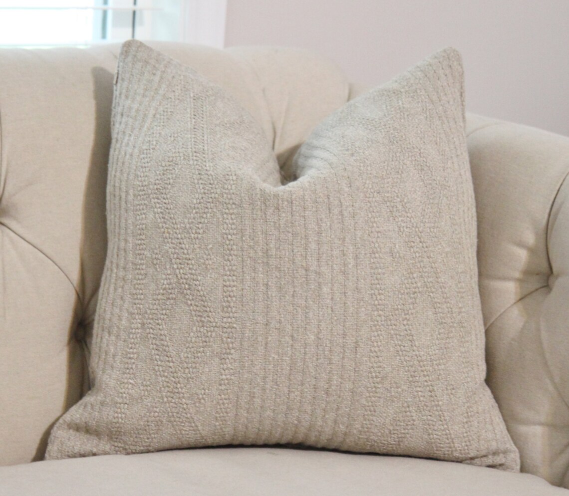 Sweater Pillow Cover Soft Gray Pillow Gray Knit Winter Etsy