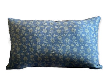 Dark Blue and Hunter Green garden floral lattice designer pillow cover , ZFMADPT-05 pillow cover