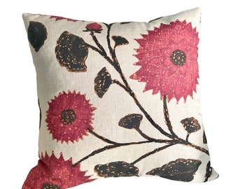 Schuyler Samperton  Celandine in Sangria Red Pillow Cover