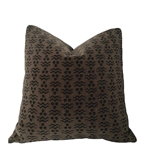 Cintimani brown and black High End designer pillow cover, velvet heavy weight Wool
