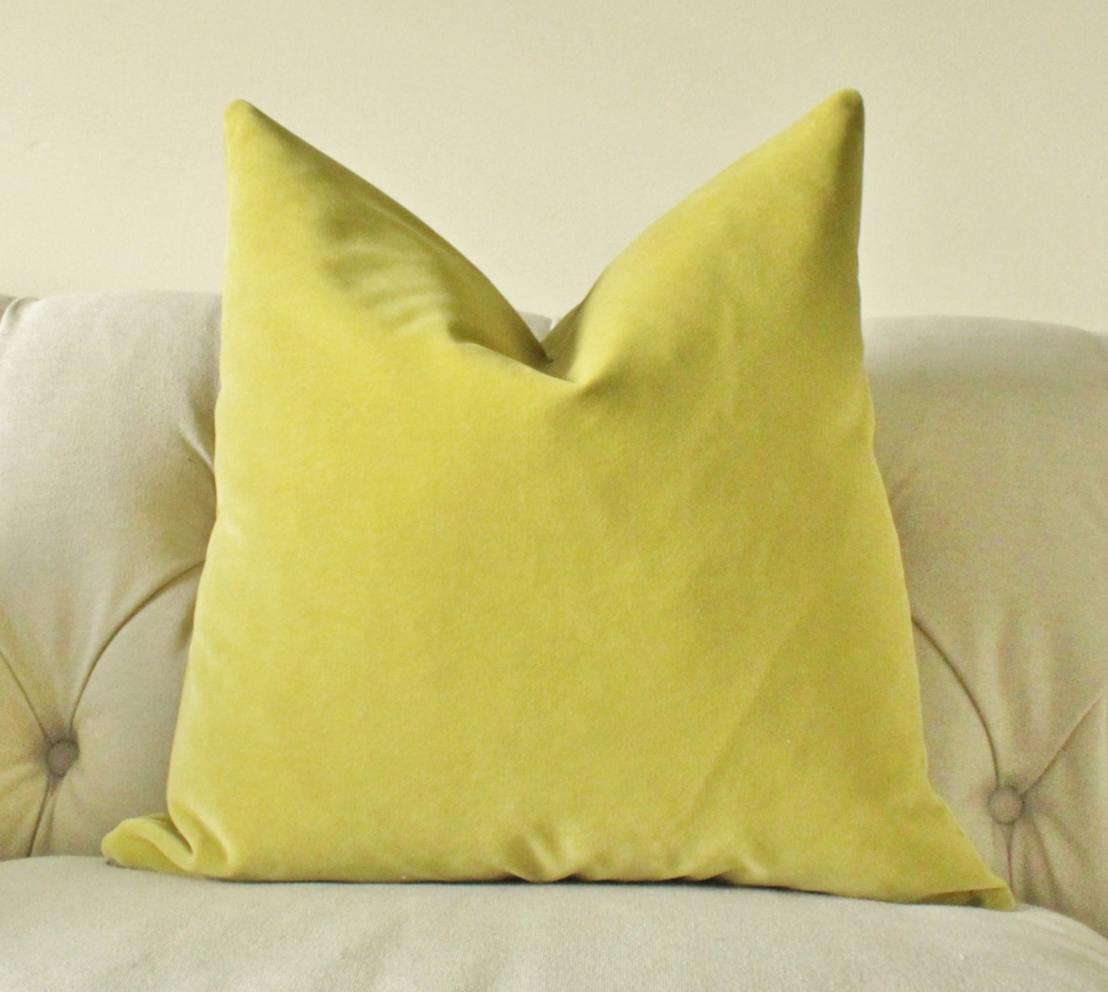 Designer Decorative Pillow Cover Citrine Velvet Pillow Cover Etsy