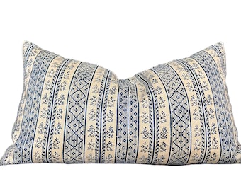 Carolina Irving Textiles, Delos in brown stripe floral motif pillow cover