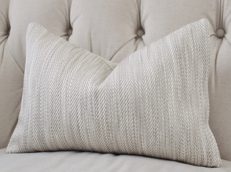 Modern Home Decor Neutral Pillow Cover Gray Beige Herringbone Pillow Scalamandre Geometric Greige Pillow Neutral Stone