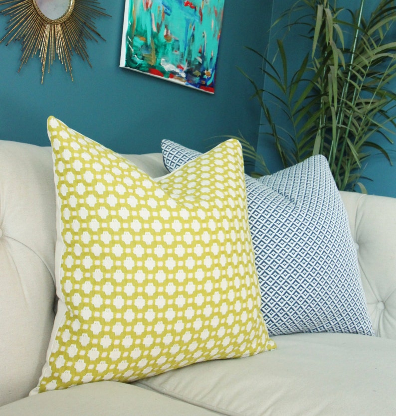 Schumacher Chartreuse Betwixt Pillow Lime Yellow Green Ivory Etsy