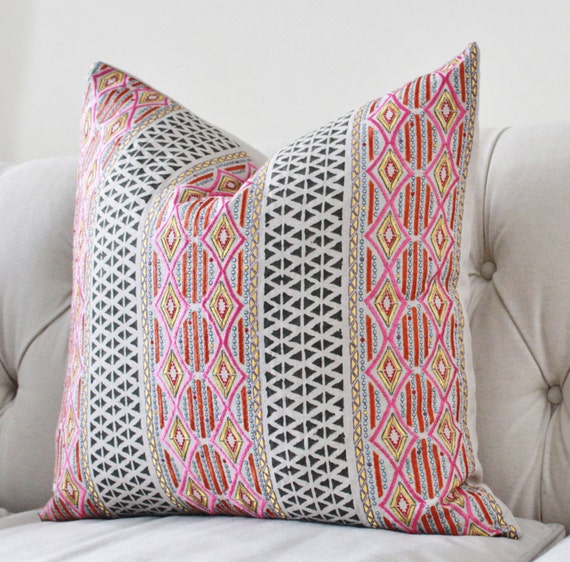 pink geometric pillow