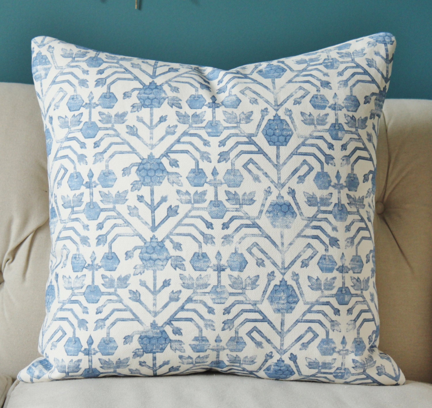 blue geometric throw