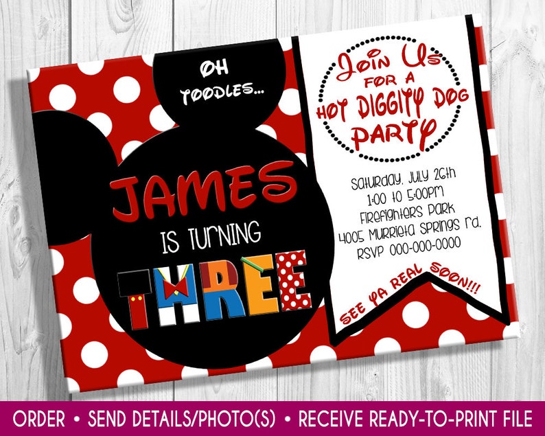 Mickey Mouse birthday invite mickey mouse invitation first birthday Mickey mouse birthday mickey mouse invite minnie mouse birthday