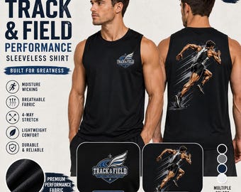 Camiseta sin mangas con logo de pluma de Track & Field / Camiseta deportiva para correr