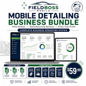 Mobile Detailing Business Bundle | Pricing Calculator, CRM, Fleet Tracker & Profit Spreadsheet | Excel and Google Sheets