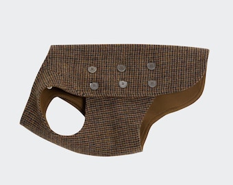 The Scotia | Wool Tweed Dog Vest | Houndstooth