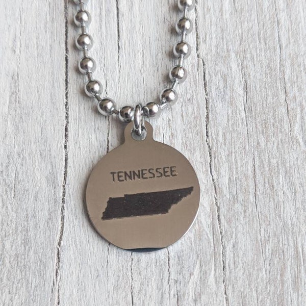 Tennessee Charm - Tennessee Necklace - State Pendants - Stainless Steel - Fundraiser