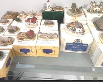 Rare Norwich Collection Hydrastone Miniatures – Hand-Painted Canadian Heritage Buildings (23pc Lot)